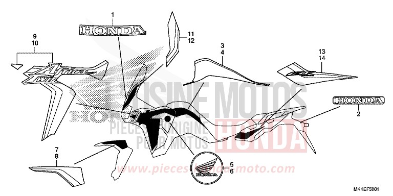 MARKE/STREIFEN (2) von Africa Twin GLINT WAVE BLUE METALLIC (B197X) von 2019
